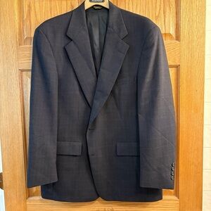 Vtg Kingsridge Mark Of The Best Wool Men’s 42 Blazer Navy Blue Window Pane Plaid